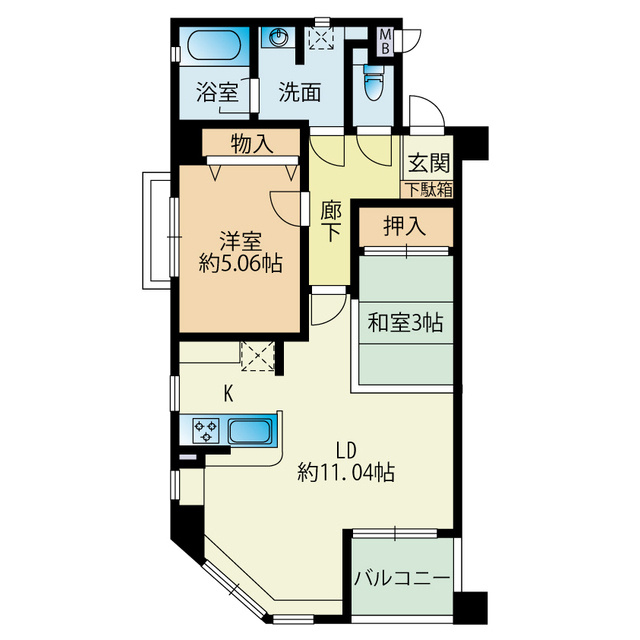福岡市南区塩原２丁目の賃貸マンションの間取り