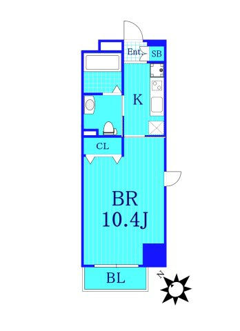 ブランシュエールの間取り|1Kの使いやすい間取りです！