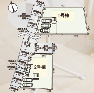 【区画図】 | クレイドルガーデン甲府市上今井町第4　1号棟 | 区画図