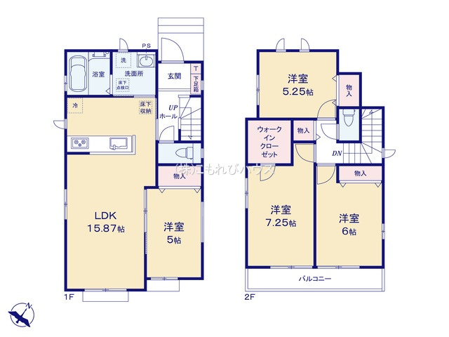 第6北本東間　新築一戸建て　ハートフルタウン　Bの間取り|【全2棟・B号棟】第6北本東間　新築一戸建て　ハートフルタウン　B・4LDK・土地面積117.17m2・建物面積93.36m2