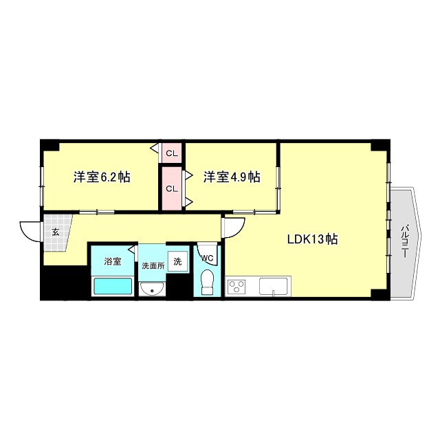 コンフィデンス西本町の間取り