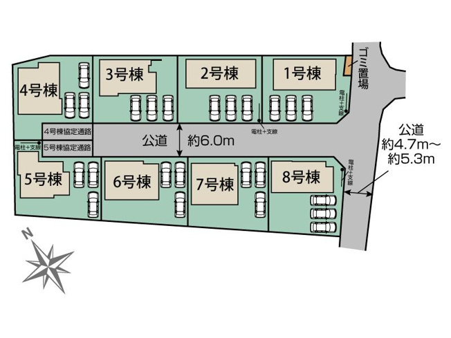 【区画図】 | Blooming　Garden　安達郡大玉村大山行屋　４号棟