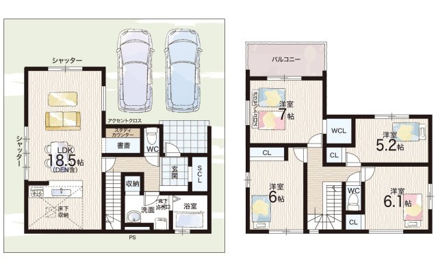 堺市堺区山本町　第1期　新築一戸建ての間取り