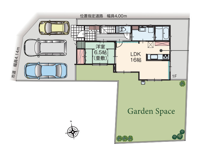 鴻巣市松原1丁目　新築一戸建て　いろどりアイタウン　01の区画図|1号棟