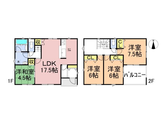 クワイエ　岐阜市六条片田第１　全２区画分譲の間取り|■２号棟　■ヤマダ不動産　株式会社リライフ　
■夢のマイホーム購入をフルサポートします！