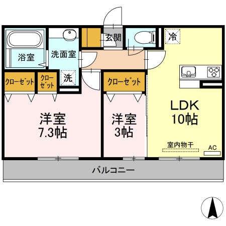 シオンＫＹ　Ⅰ号館の間取り