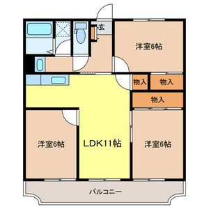 ベルヴィーユ弐番館の間取り
