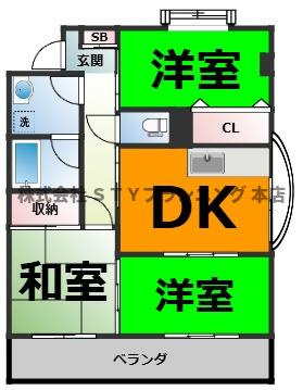 仲介手数料0円！ルピナス橘の間取り