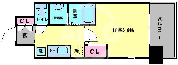 エステムコート大阪WESTⅡの間取り|エステムコート大阪WESTⅡ　間取り