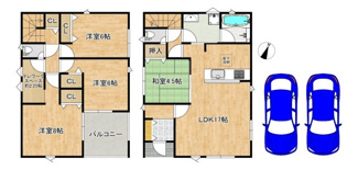 【間取り】 | 石津町１丁　新築一戸建 | 令和８年１２月完成予定！駐車２台可能！綺麗なお住まいで新生活始めませんか♪現地見学当日から予約可能です！是非現地にてご確認ください♪