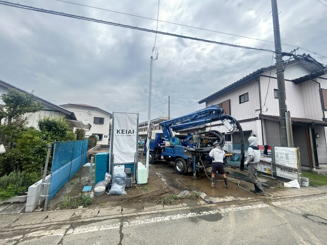 新築　高崎市栗崎町1期　１号棟の駐車場|現地写真　駐車スペースは並列3台分可能です！
