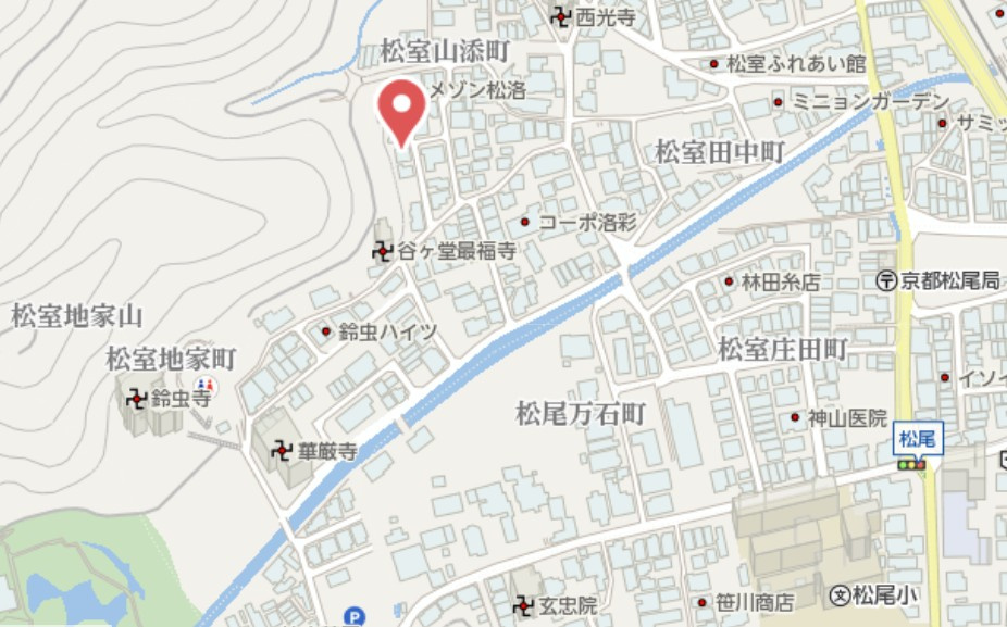 京都市西京区松室山添町　中古戸建の地図