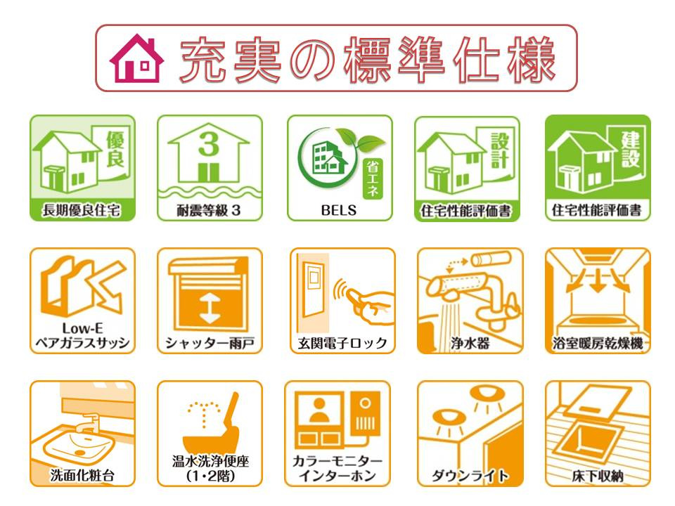 奈良市中山町西２丁目の新築一戸建のその他|長期優良住宅＆耐震等級３・住宅性能評価書を取得、省エネ仕様で快適にお住まいいただけます。