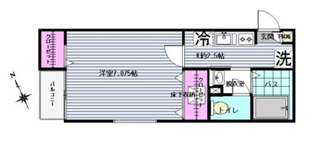 【間取り】 | アネックスK | 25.88㎡／1K