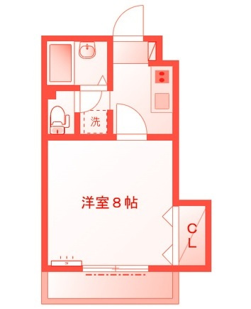 ヴィラ瀬戸Ⅱの間取り|広々24㎡・都市ガス
