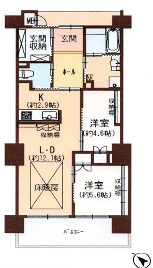 マスターズマンション苦楽園　中楽坊の間取り