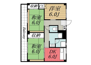 【間取り】 | ビレッジハウス迎田　2号棟