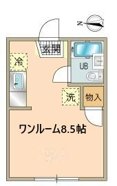 ワンルーム８．５帖の間取りです♪
