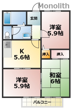 フレグランス箕形の間取り