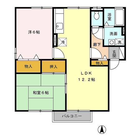 アークフラッツⅡ　A棟の間取り