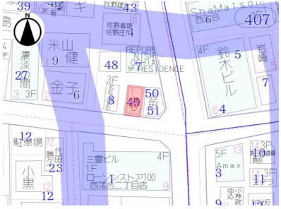 【地図】 | 新宿区西落合2丁目　店舗付住宅