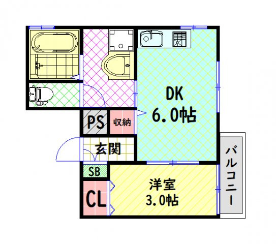 【間取り】 | サンパレス弁天