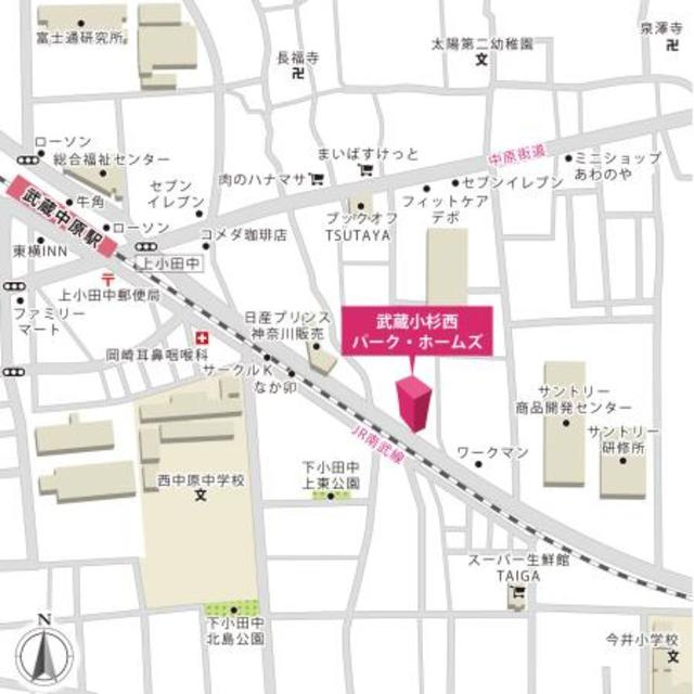 武蔵小杉西パーク・ホームズの地図