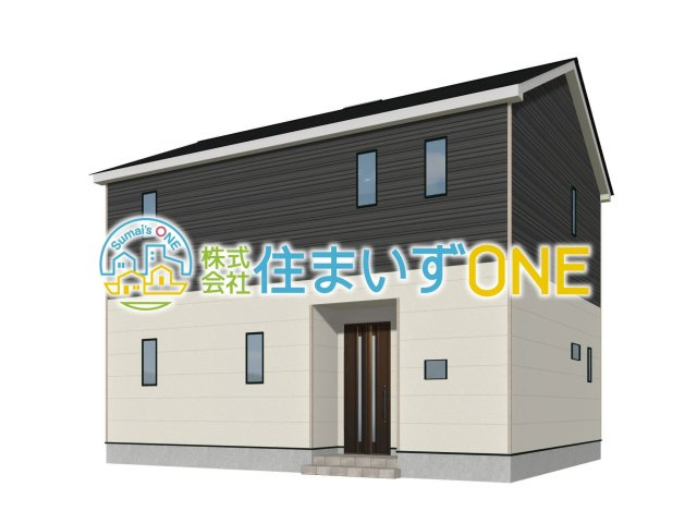 【外観パース】 | 【新築分譲住宅　～クレイドルガーデン～】 東根市神町東　第6　☆全2棟☆ | ☆1号棟☆
４ＬＤＫ
駐車4台以上可◎
周辺環境に溶け込みやすいシンプルなデザインが魅力です！