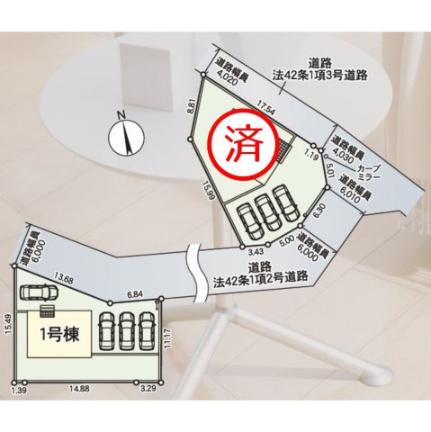 【区画図】 | 【新築分譲住宅　～クレイドルガーデン～】 東根市神町東　第6　☆全2棟☆ | 全2区画の分譲住宅です♪おかげさまで残り１棟となりました！