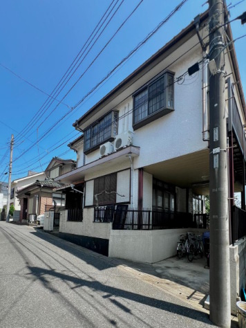 敷地面積33坪　売地　ふじみ野市鶴ケ舞1丁目の前面道路含む現地写真|南西側4.0ｍ私道、10.84ｍ接道。建築基準法42条1項3号(既存道路）