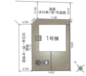加須市外川第2　新築一戸建て　クレイドルガーデンの区画図|全1棟
