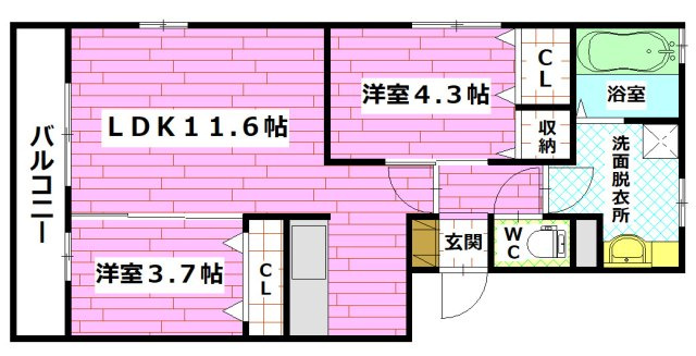ルクプル　A棟の間取り