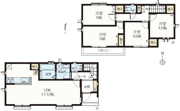 西東京市新町3丁目　新築一戸建　中央線　武蔵境の間取り