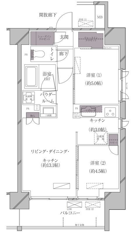 Ａ－ｓｔａｎｄａｒｄ芝浦の間取り