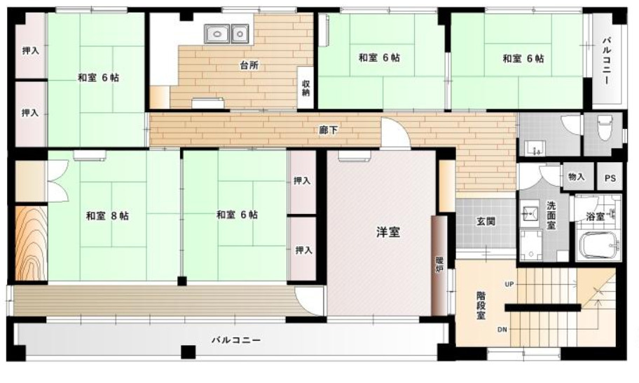 大阪市中央区東高麗橋の事務所の間取り