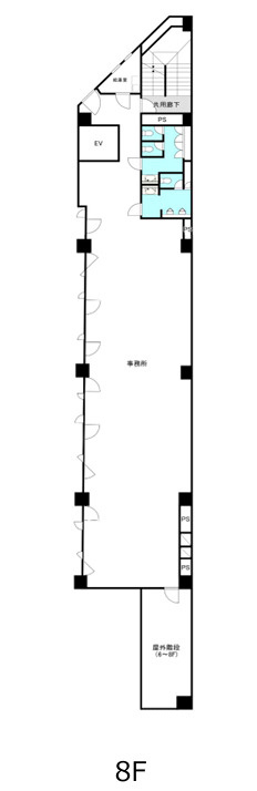 大阪市中央区本町２丁目の店舗事務所の間取り