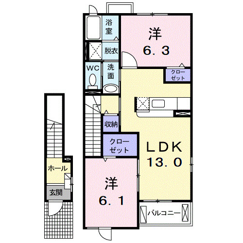 ハーベストヒル　Ｃの間取り|間取図