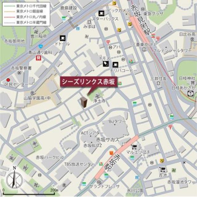 シーズリンクス赤坂の地図