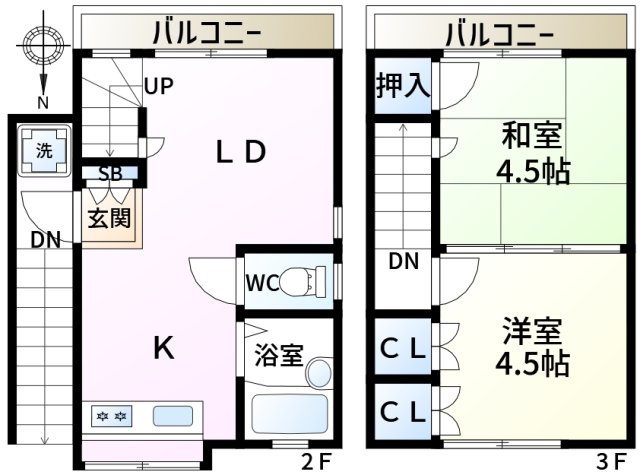 コーポ平野の間取り
