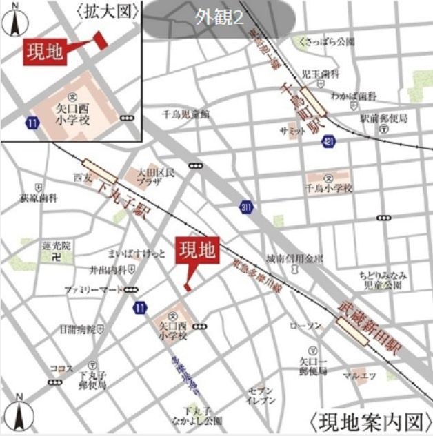 ウェルスクエア下丸子SOUTHの地図