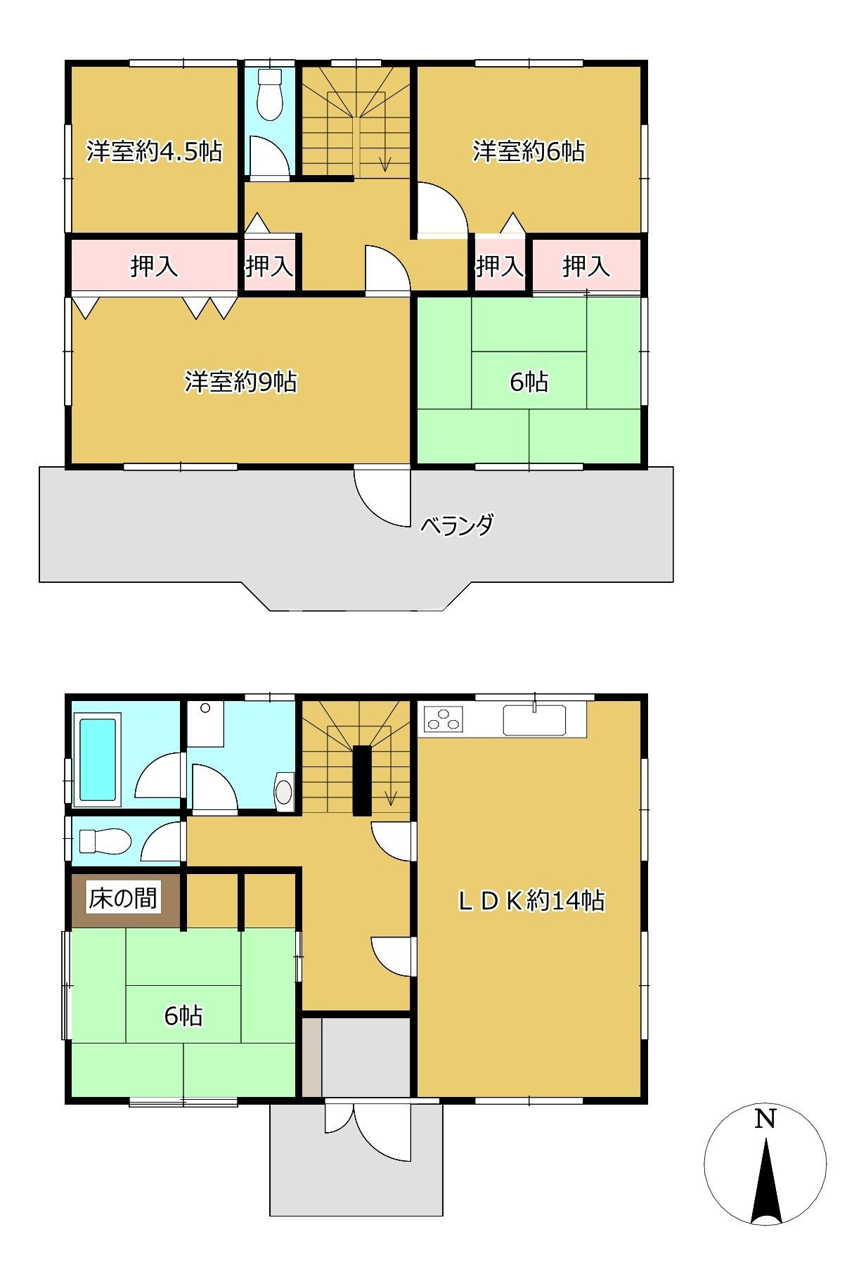 東伯郡北栄町下神中古戸建の間取り