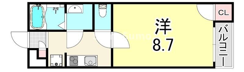 クレイノフローラ西長洲の間取り