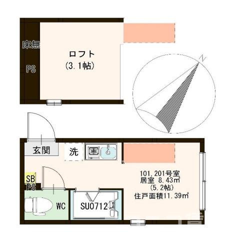 豊島区上池袋３丁目のアパートの間取り