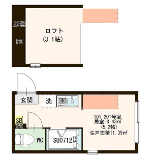 豊島区上池袋３丁目のアパートの間取り