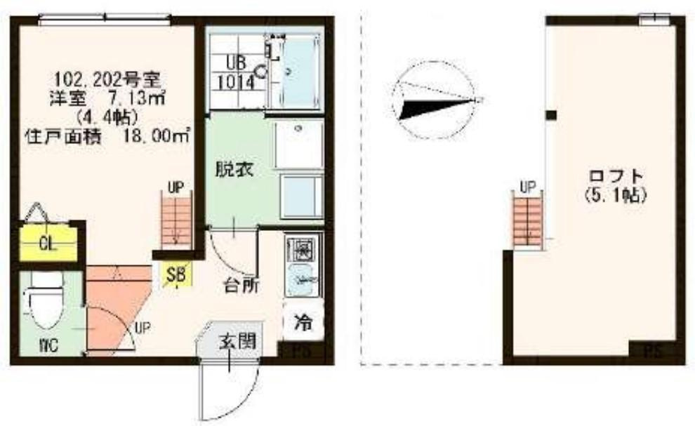 足立区一ツ家２丁目のアパートの間取り