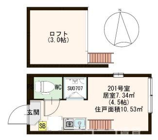 横浜市港北区菊名３丁目のアパートの間取り