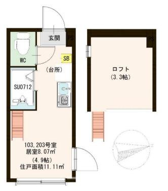 豊島区南長崎２丁目のアパートの間取り