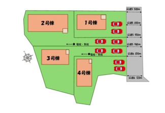 【区画図】 | 土浦市桜ケ丘町第5　新築戸建　1号棟 | ≪全体区画図≫
駐車２台可能（車種による）！
急な来客時や、ご家族の自転車スペースとしても大活躍♪