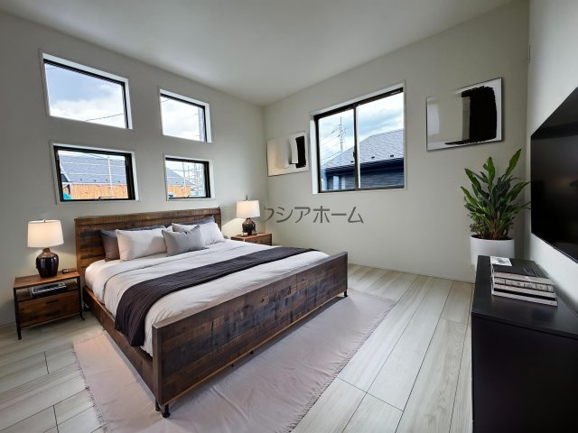 入間市高倉5丁目・全15棟　新築一戸建　2号棟の寝室|洋室7帖（家具はCG画像での表示になります）