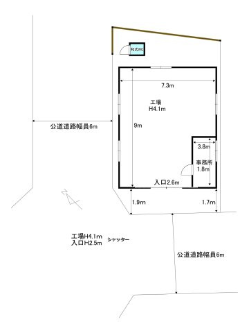 美女木６丁目貸工場の間取り